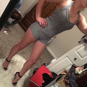 Gingham bodycon romper